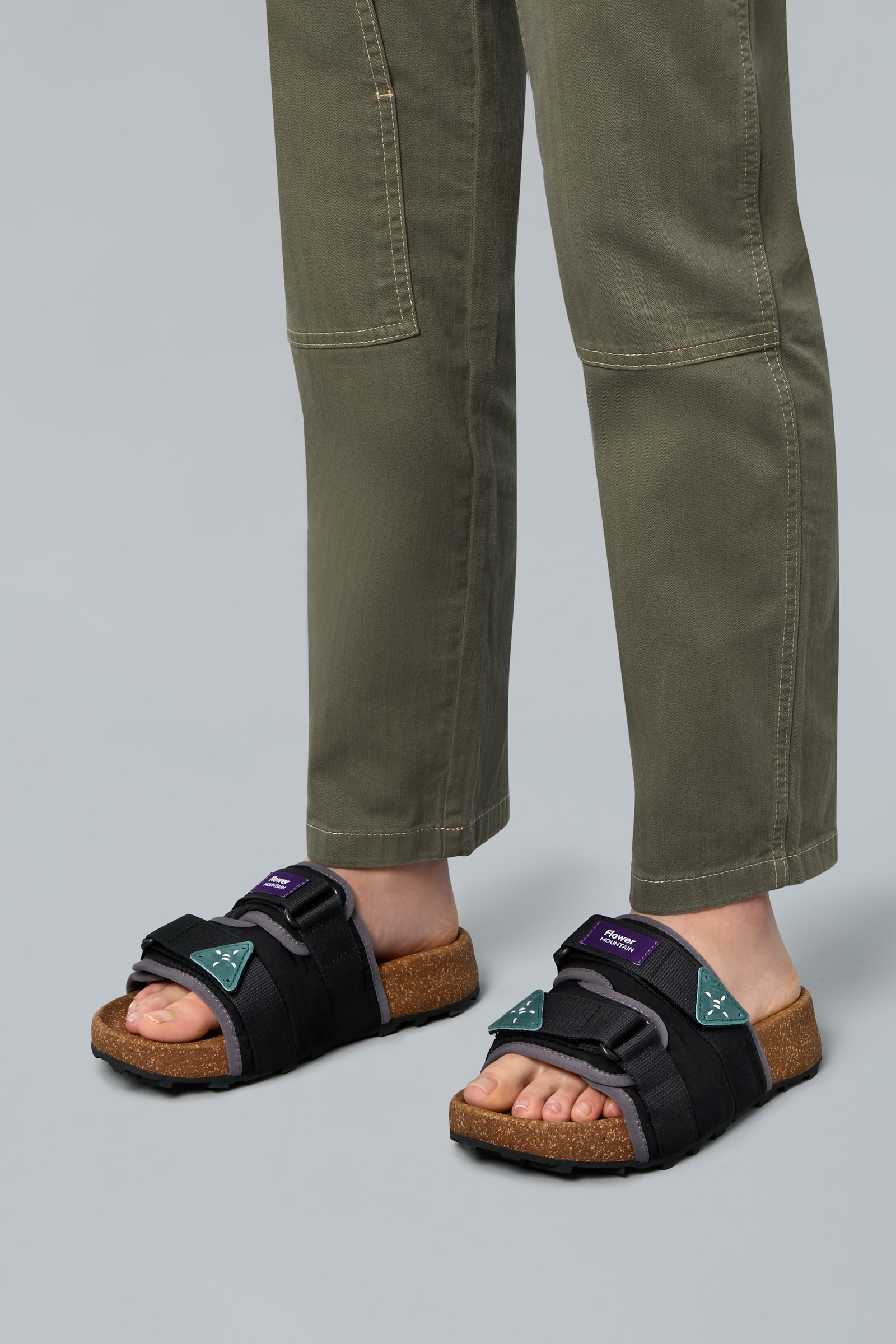 Pantofole Flower Mountain NIWA SLIPPER UNI Uomo Nere Grigie | 901-UIXNFY