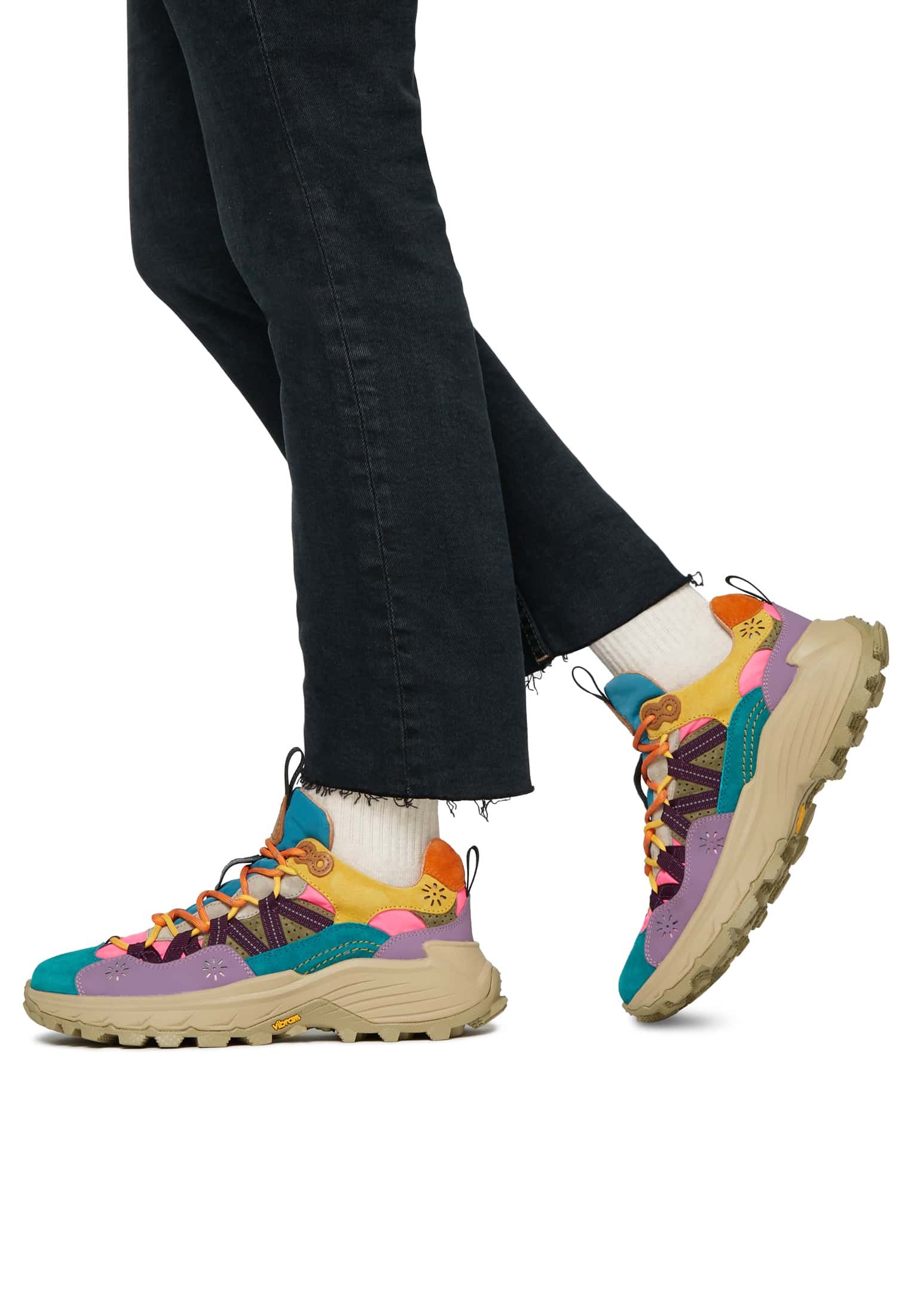 Sneakers Flower Mountain IWANO Donna Beige Verdi | 068-AGOPUN