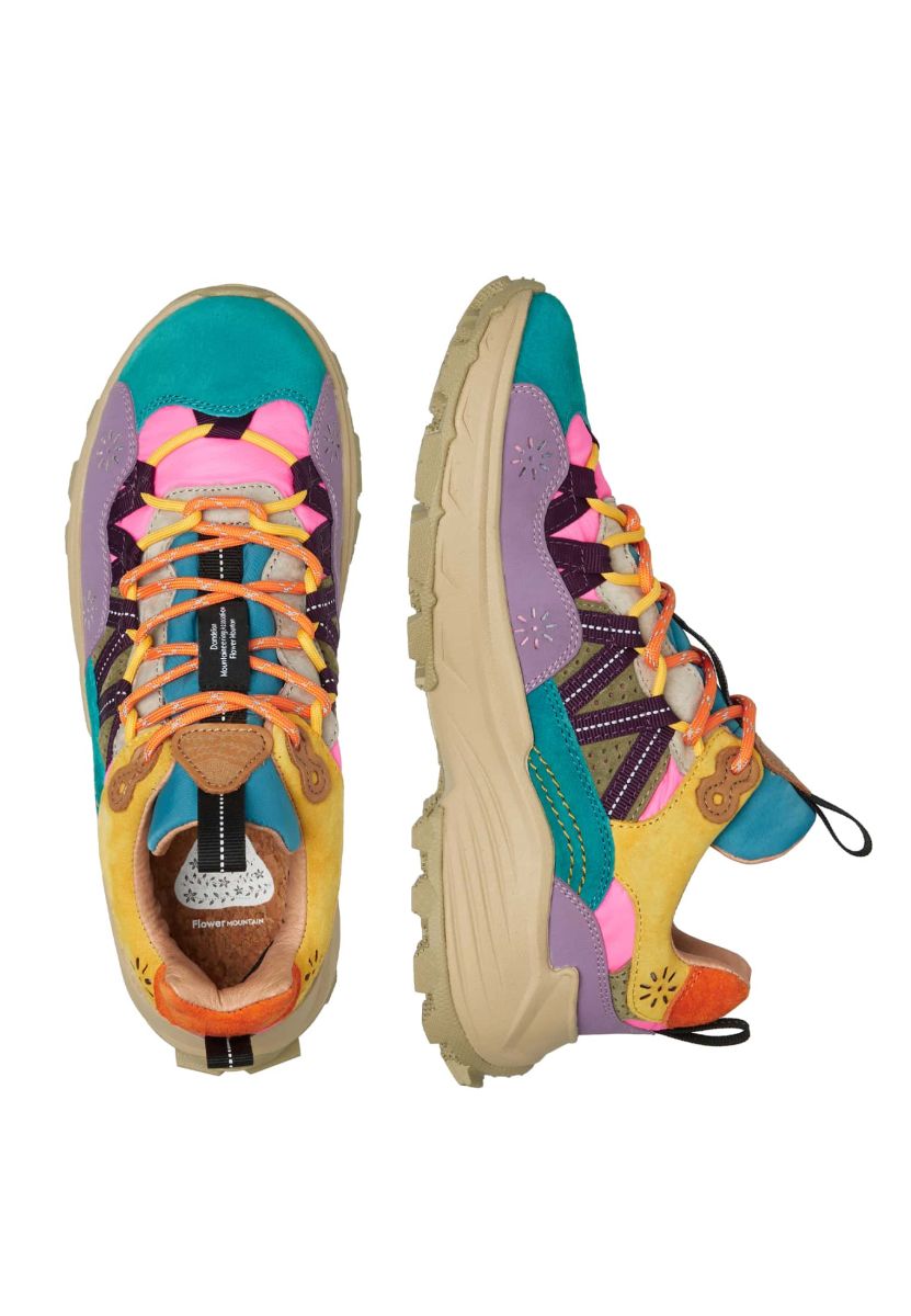 Sneakers Flower Mountain IWANO Donna Beige Verdi | 068-AGOPUN